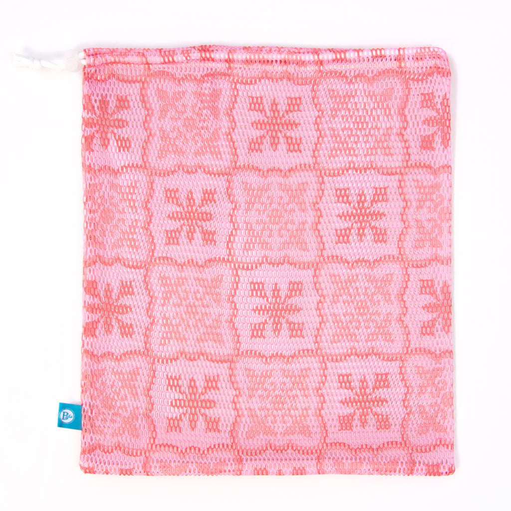 Printed Mesh Bag - Light Pink / Coral